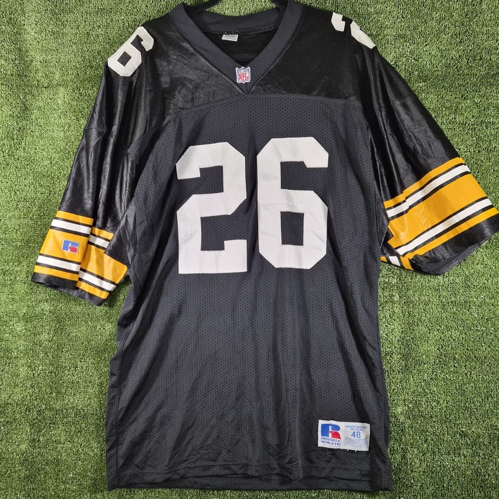 Vintage Pittsburgh Steelers Jersey Mens 48 XL Black Russell Athletic Made USA...